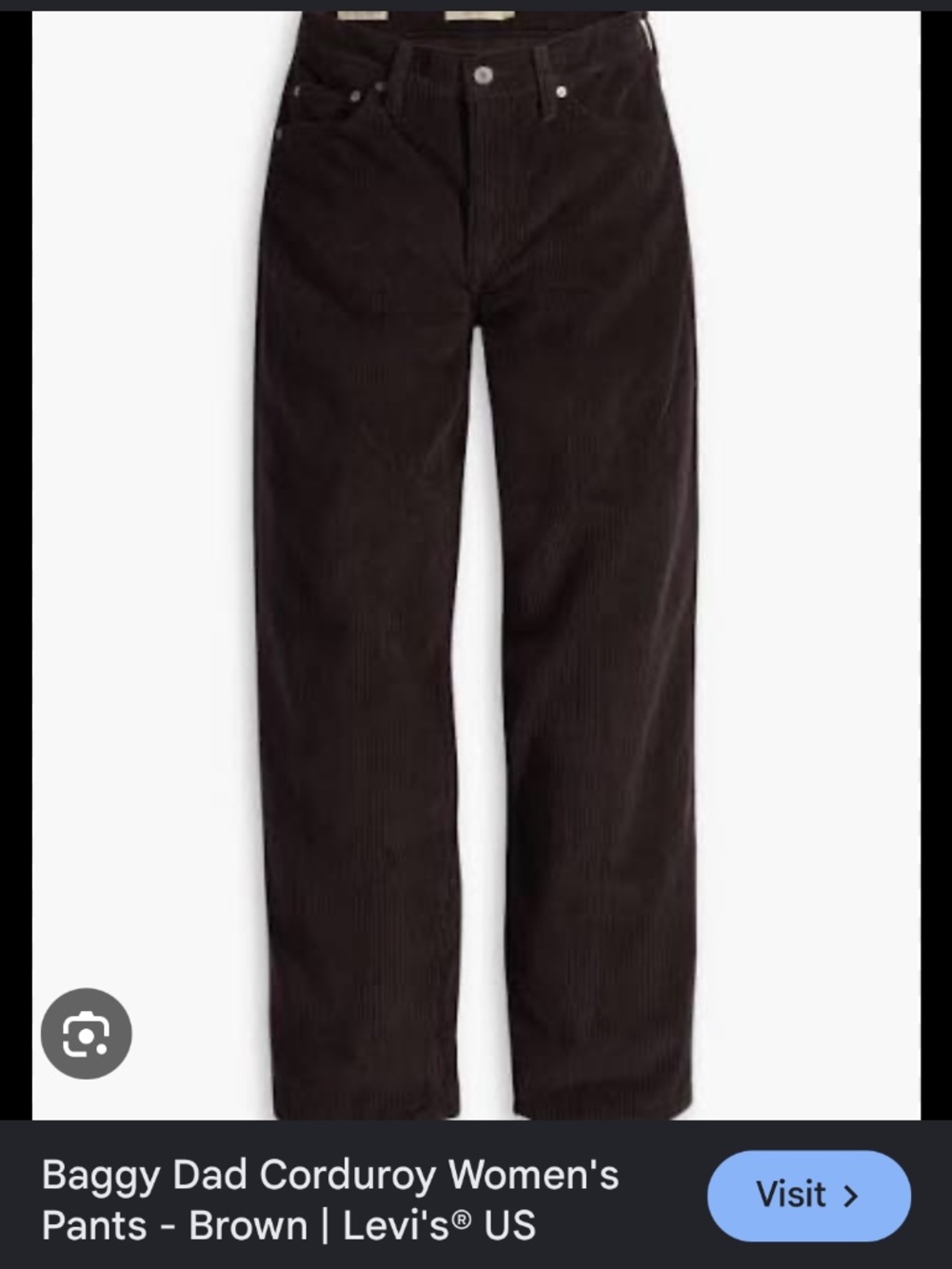 Levi’s Baggy Dad Brown Corduroy